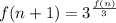 f(n+1)=3^{\frac{f(n)}{3}}