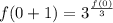 f(0+1)=3^{\frac{f(0)}{3}}