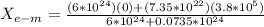 X_{e-m} = \frac{(6*10^{24})(0)+(7.35*10^{22})(3.8*10^5)}{6*10^{24}+0.0735*10^{24}}