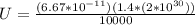 U= \frac{(6.67*10^{-11})(1.4*(2*10^{30}))}{10000}
