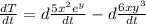 \frac{dT}{dt} = d\frac{5x^2e^y}{dt} - d\frac{6xy^3}{dt}