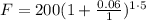 F=200(1+\frac{0.06}{1})^{1\cdot 5}
