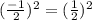 (\frac{-1}{2})^2=(\frac{1}{2})^2