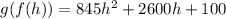 g(f(h)) = 845h^2 + 2600h + 100