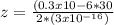 z=\frac{(0.3x10{-6}*30}{2*(3x10^{-16})}