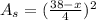 A_s=(\frac{38-x}{4})^2