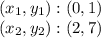 (x_ {1}, y_ {1}): (0,1)\\(x_ {2}, y_ {2}): (2,7)
