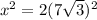 x^{2} =2(7\sqrt{3})^{2}