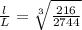 \frac{l}{L} =\sqrt[3]{\frac{216}{2744}}