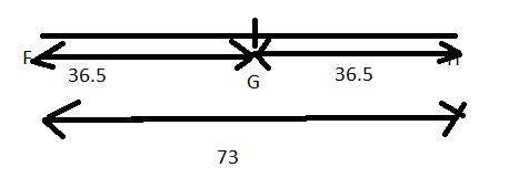 50  in segment fh, the midpoint is g.  if segments fh = 14x - 4 and fg = 5x + 9, what is the measure