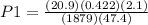 P1 = \frac{(20.9)(0.422)(2.1)}{(1879)(47.4)}