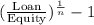 (\frac{\textup{Loan}}{\textup{Equity}})^{\frac{1}{n}}-1