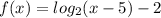 f(x)=log_{2} (x-5)-2