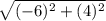 \sqrt{(-6)^{2} + (4)^{2}  }