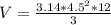 V = \frac{ 3.14 *4.5^2*12}{3}