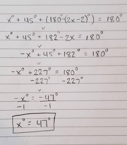 Find the value of x. i need   you!  : )