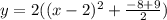 y=2((x-2)^2+\frac{-8+9}{2})