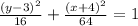 \frac{(y - 3)^{2} }{16} + \frac{(x + 4)^{2} }{64} = 1