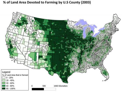 Where do you think more farming is done in the us