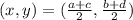 (x,y)  =( \frac{a+c}{2} , \frac{b+d}{2} )