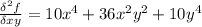 \frac{\delta^2f}{\delta x\delat y}=10x^4+36x^2y^2+10y^4