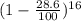 (1-\frac{28.6}{100})^{16}