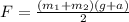 F=\frac{(m_1+m_2)(g+a)}{2}