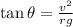 \tan \theta =\frac{v^2}{rg}