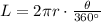 L = 2\pi r \cdot \frac{\theta}{360^{\circ}}