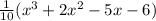 \frac{1}{10}(x^{3}+2x^{2}-5x-6)