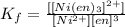 K_f=\frac{[[Ni(en)_3]^{2+}]}{[Ni^{2+}][en]^3}