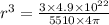 r^3=\frac{3\times 4.9\times 10^{22}}{5510\times 4\pi}