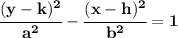 \bf \cfrac{(y-{{ k}})^2}{{{ a}}^2}-\cfrac{(x-{{ h}})^2}{{{ b}}^2}=1