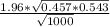 \frac{1.96*\sqrt{0.457*0.543}}{\sqrt{1000} }