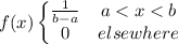 f(x)\left\{\begin{matrix} \frac{1}{b-a}& a