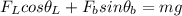 F_L cos {\theta_L} + F_b sin {\theta_b} = m g
