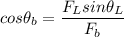 cos {\theta_b} = \dfrac{F_L sin {\theta_L}}{F_b}