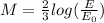 M=\frac{2}{3}log(\frac{E}{E_{0}})\\