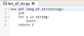 Define a python function called leng_of_str to calculate the length of a string (hint:  do not use t