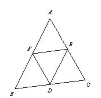 Points b, d, and f are midpoints if the sides of ace. ec=38 and df=16. find ac  show all steps