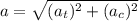 a= \sqrt{(a_{t})^{2}+(a_{c})^{2}  }