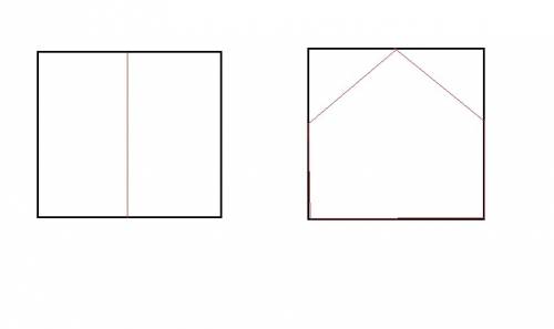 The base of a cube is horizontal. a plane cuts through the cube, creating a pentagon-shaped cross se
