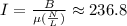 I=\frac{B}{\mu(\frac{N}{L})} \approx 236.8\A