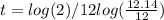 t=log(2)/12log(\frac{12.14}{12})