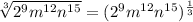 \sqrt[3]{2^9m^{12}n^{15}}=(2^9m^{12}n^{15})^{\frac{1}{3}
