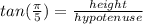 tan(\frac{\pi}{5}) =\frac{ height}{hypotenuse }