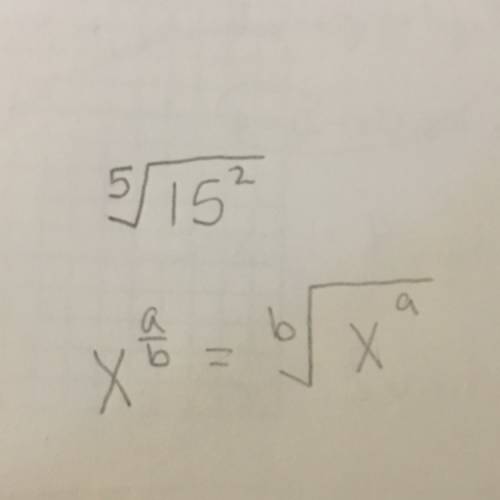 What is 15 ^2/5 as a radical expression