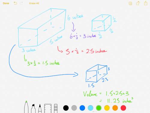 Aright rectangular prism is packed with cubes of side length fraction 1 over 2 inch. if the prism is