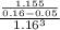 \frac{\frac{1.155}{0.16-0.05} }{1.16^{3} }