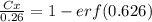 \frac{Cx}{0.26} = 1 - erf(0.626)